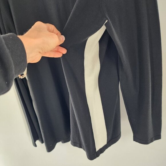 MARINA RINALDI Long Sleeve V-Neck Knit Top With Crystal Black - Picture 4 of 6
